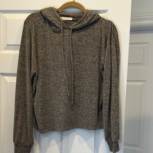 Lucky Brand Heathered Charcoal Knit Hoodie